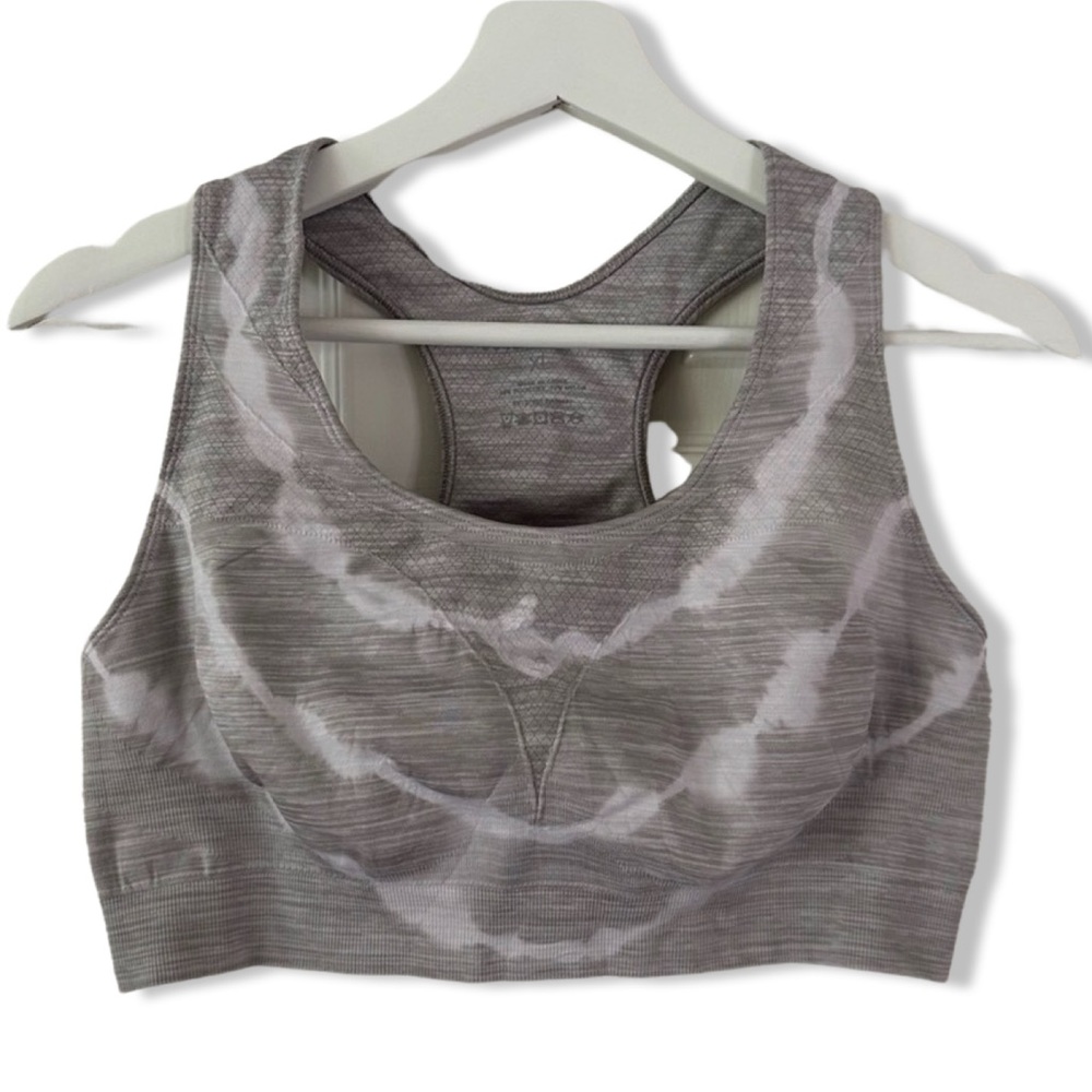 Like New Wildfox Racerback Sports Bra in Heather Grey Marble Ice Dye